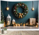 Christmas Lanterns with Festive Wreath Backdrop BRP8-295