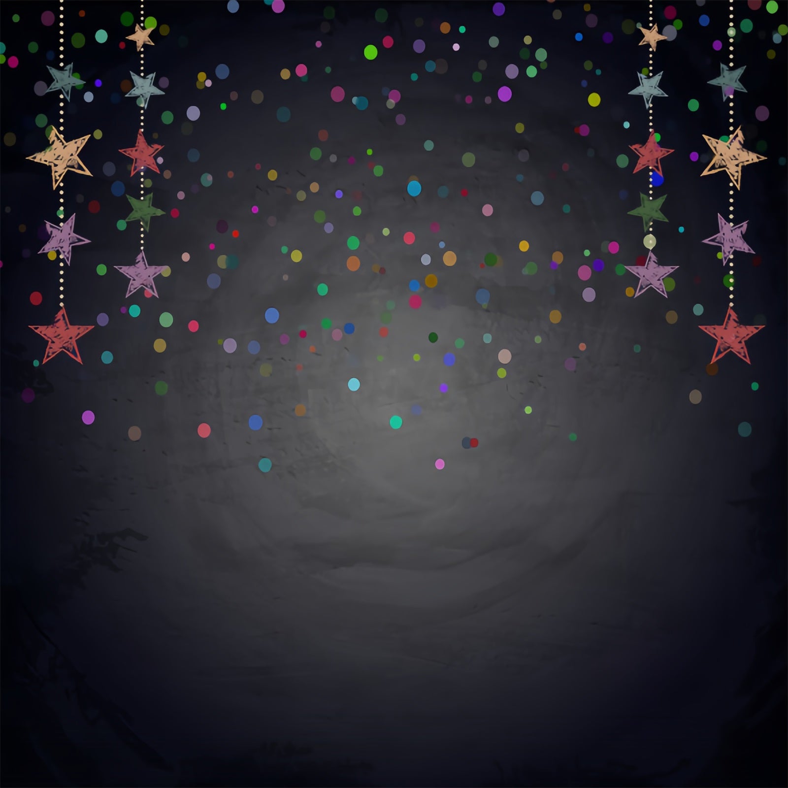 Midnight Sky with Colorful Stars Christmas Backdrop BRP8-299