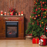 Traditional Christmas Tree by Fireplace Backdrop BRP8-309