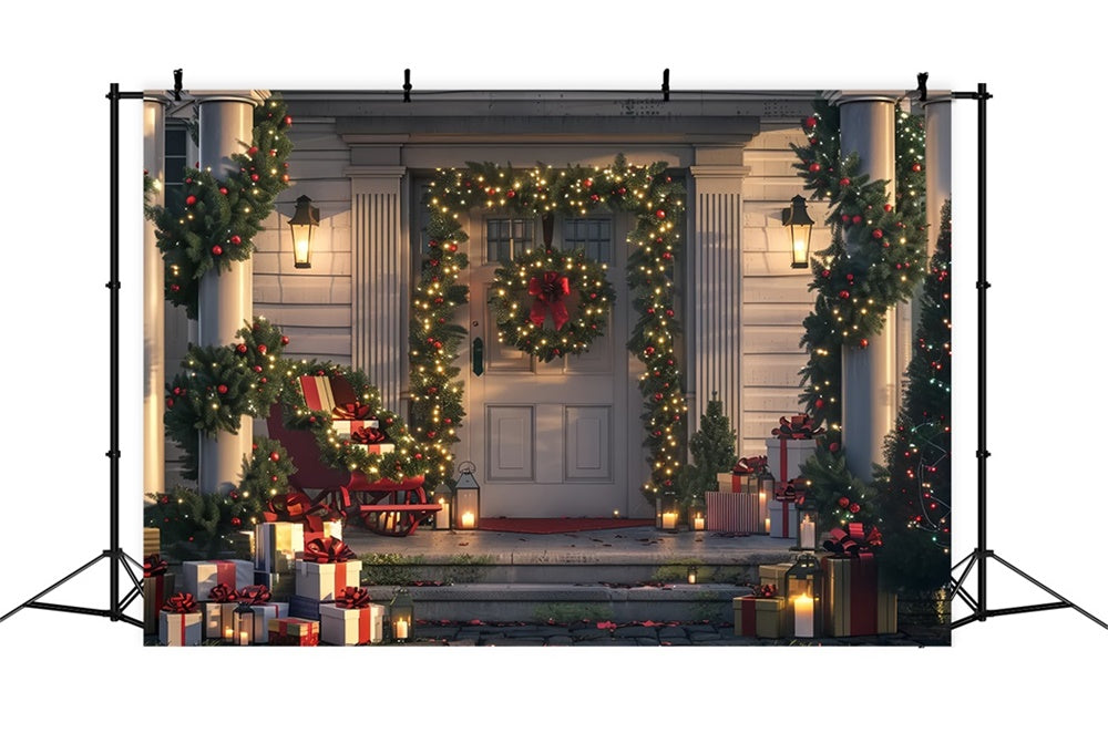 Christmas Cozy Porch Holiday Backdrop BRP8-31