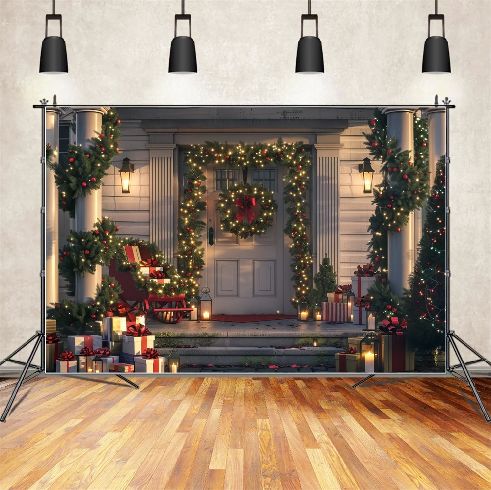 Christmas Cozy Porch Holiday Backdrop BRP8-31