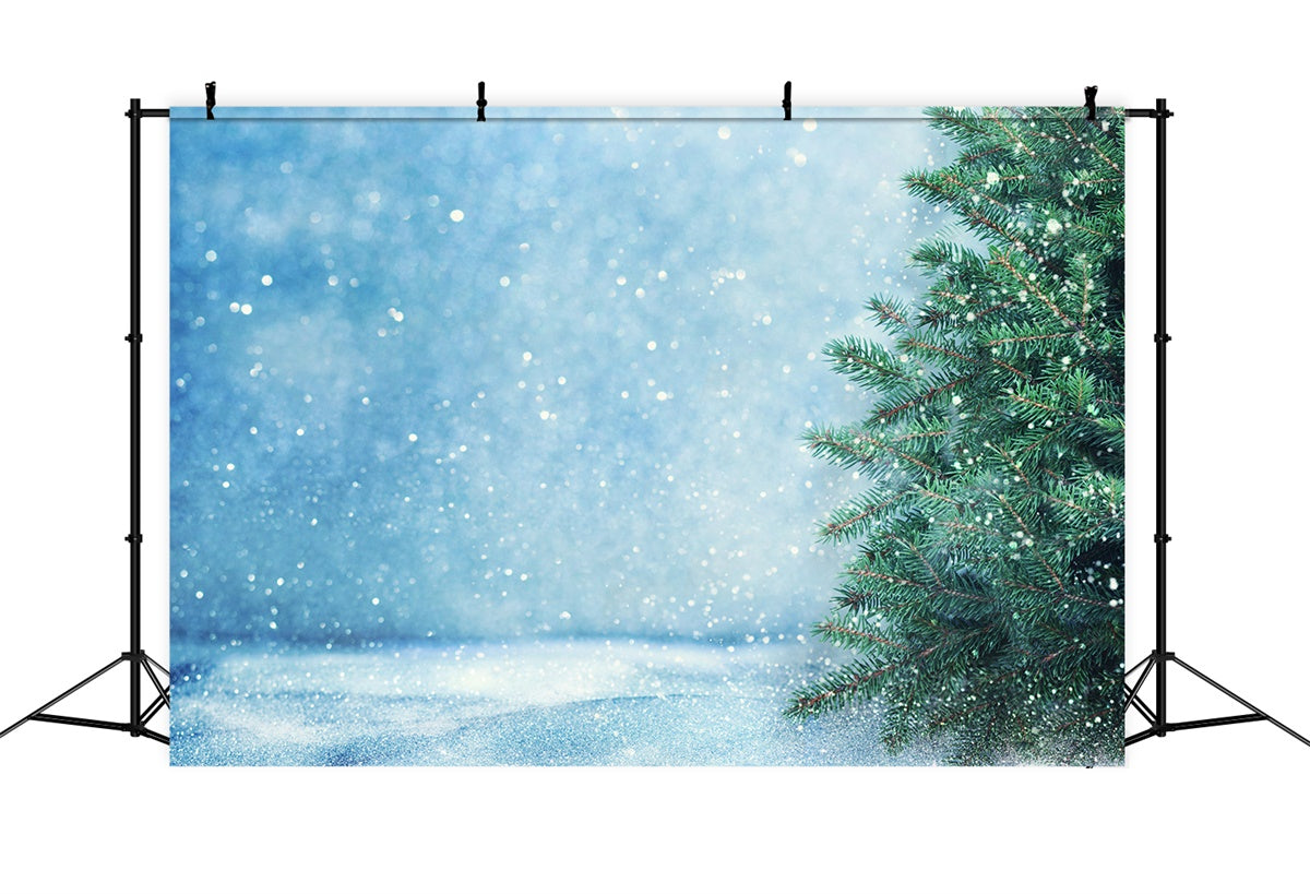 Shimmering Snow and Christmas Tree Backdrop BRP8-312