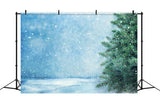 Shimmering Snow and Christmas Tree Backdrop BRP8-312