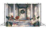 Christmas Classic Porch Setting Backdrop BRP8-32