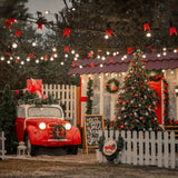 Christmas Porch with Car and Tree Backdrop BRP8-324