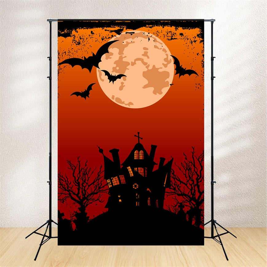 Halloween Night House and Full Moon Backdrop BRP8-326