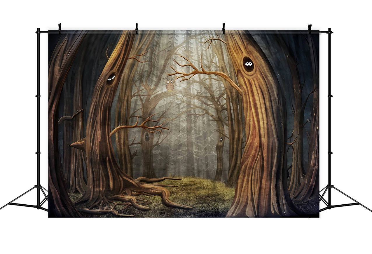 Spooky Trees and Mysterious Eyes Halloween Backdrop BRP8-327