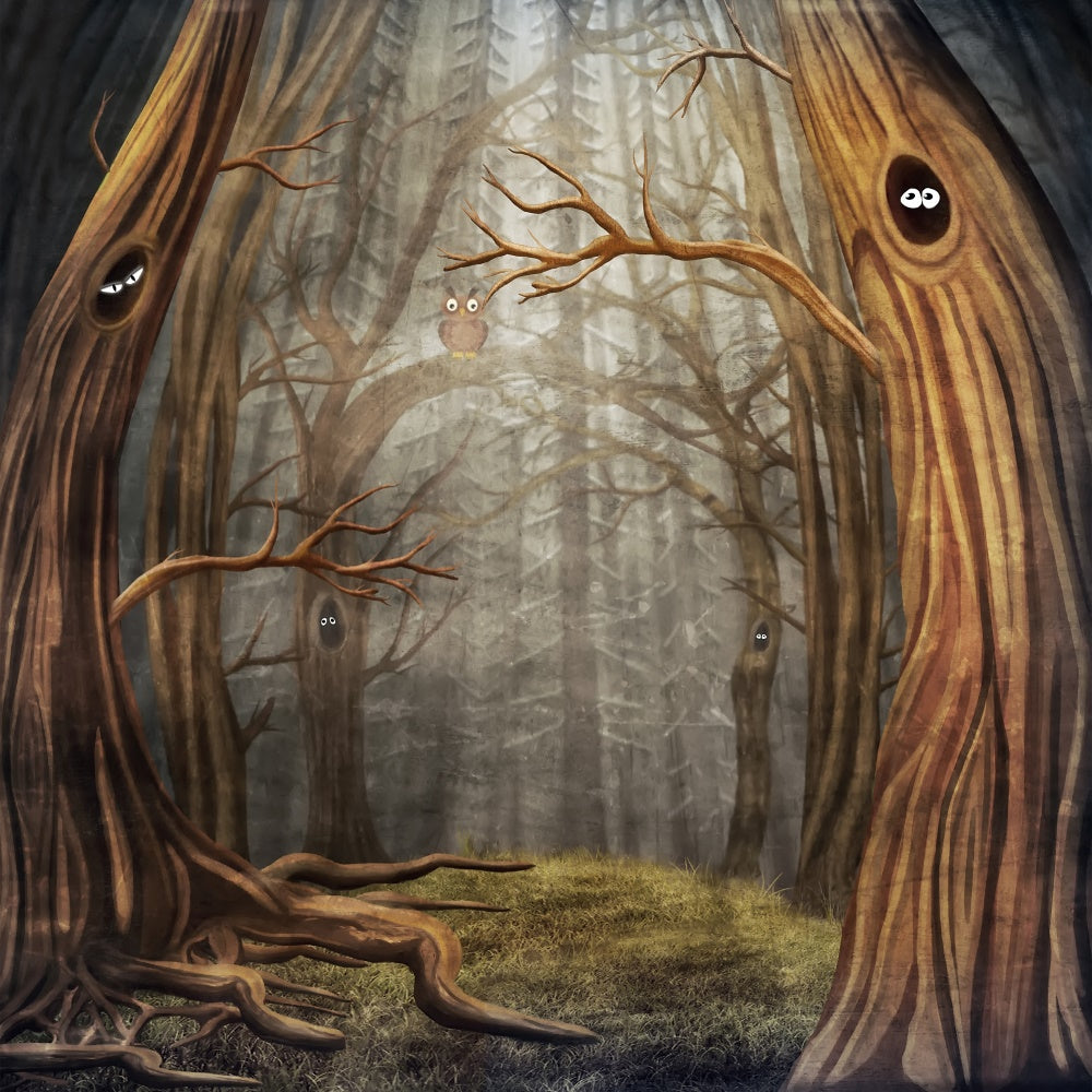 Spooky Trees and Mysterious Eyes Halloween Backdrop BRP8-327