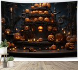 Halloween Jack-O-Lanterns and Spooky Candles Backdrop BRP8-329