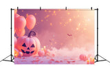 Dreamy Halloween Pumpkins and Bats Backdrop BRP8-334