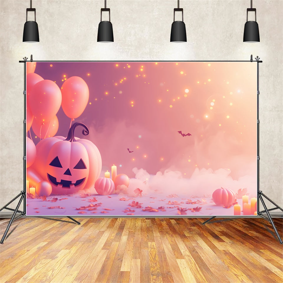 Dreamy Halloween Pumpkins and Bats Backdrop BRP8-334