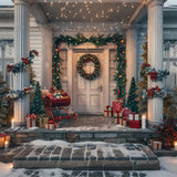 Christmas Porch Sleigh and Wreath Backdrop BRP8-33