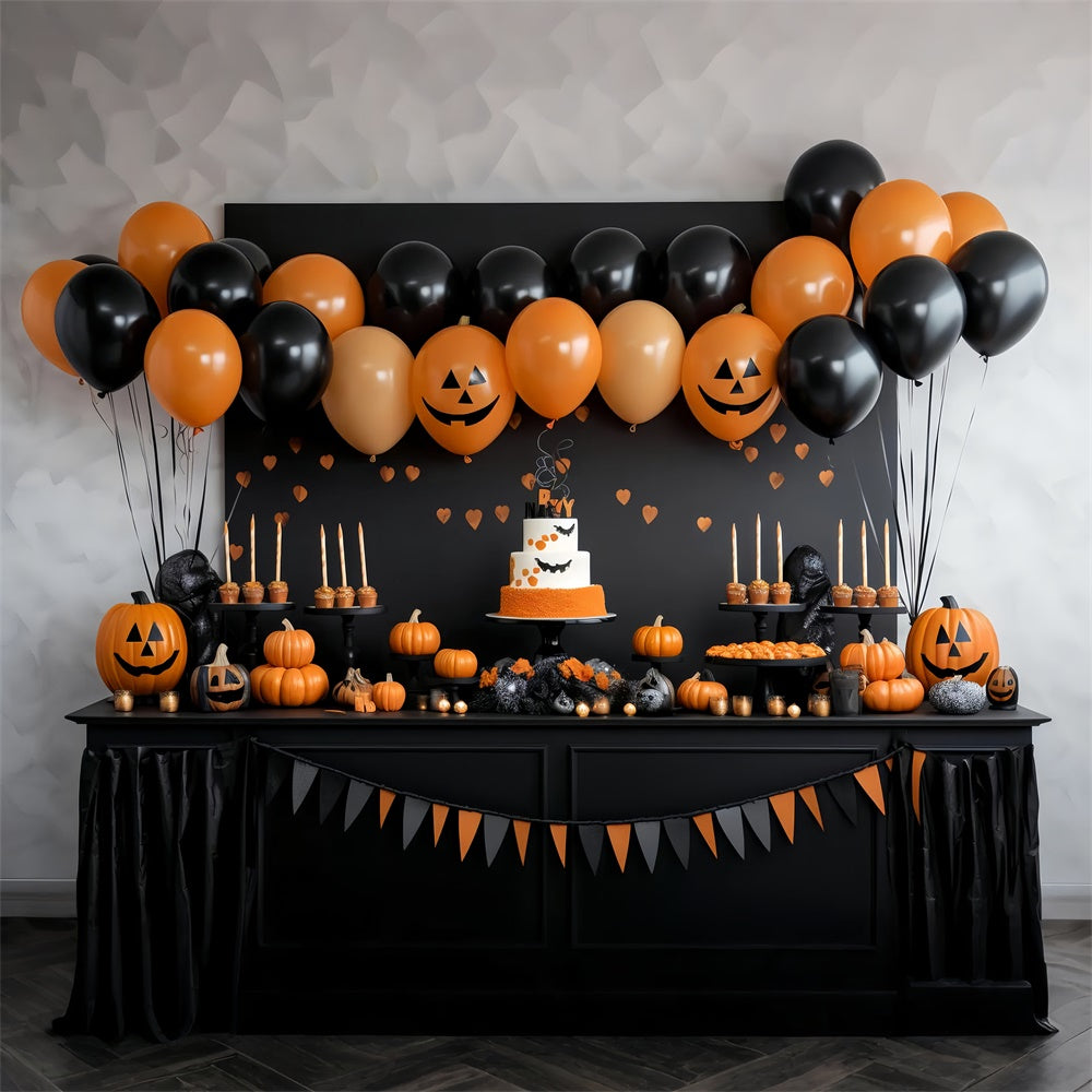 Spooky Balloons Halloween Dessert Table Backdrop BRP8-343