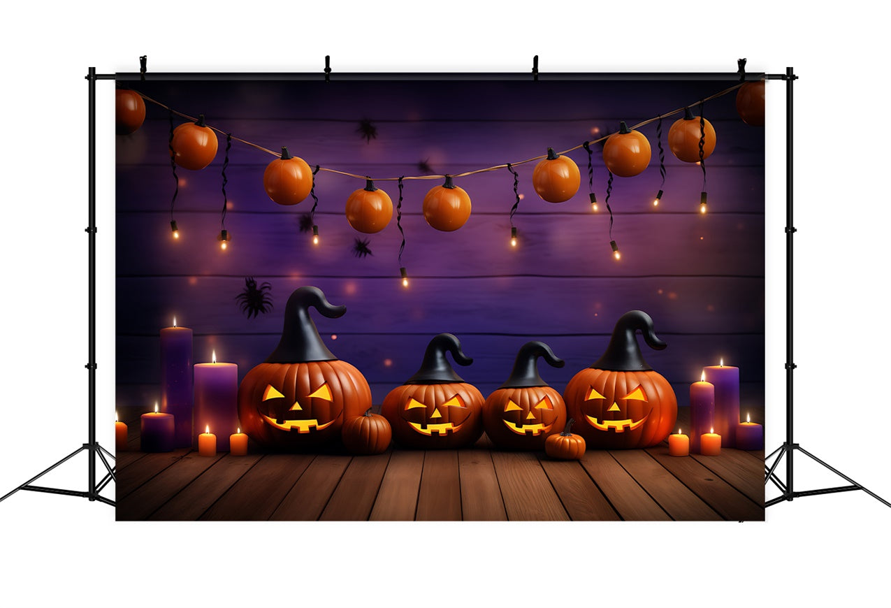 Witch Hat Jack-O'-Lantern Halloween Backdrop BRP8-344