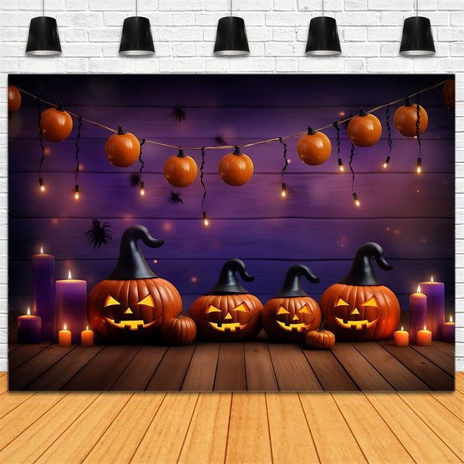 Witch Hat Jack-O'-Lantern Halloween Backdrop BRP8-344