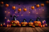 Witch Hat Jack-O'-Lantern Halloween Backdrop BRP8-344