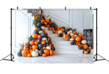 Pumpkin Staircase Halloween Decoration Backdrop BRP8-349