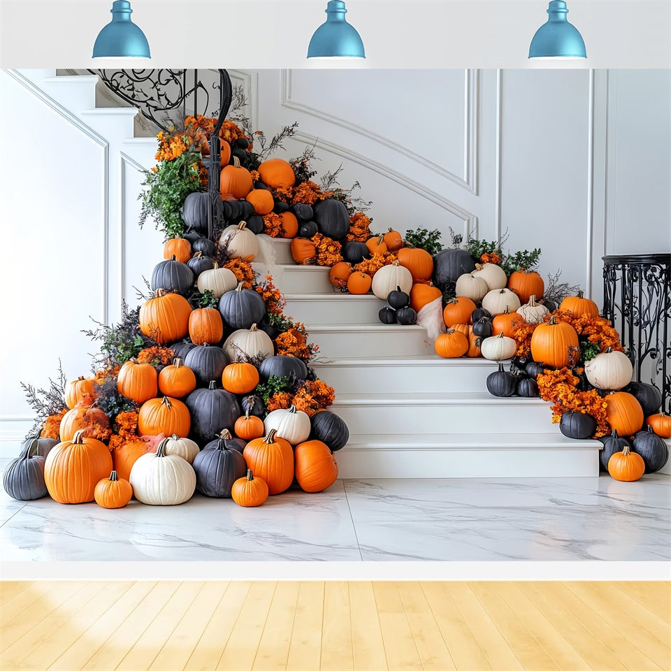 Pumpkin Staircase Halloween Decoration Backdrop BRP8-349