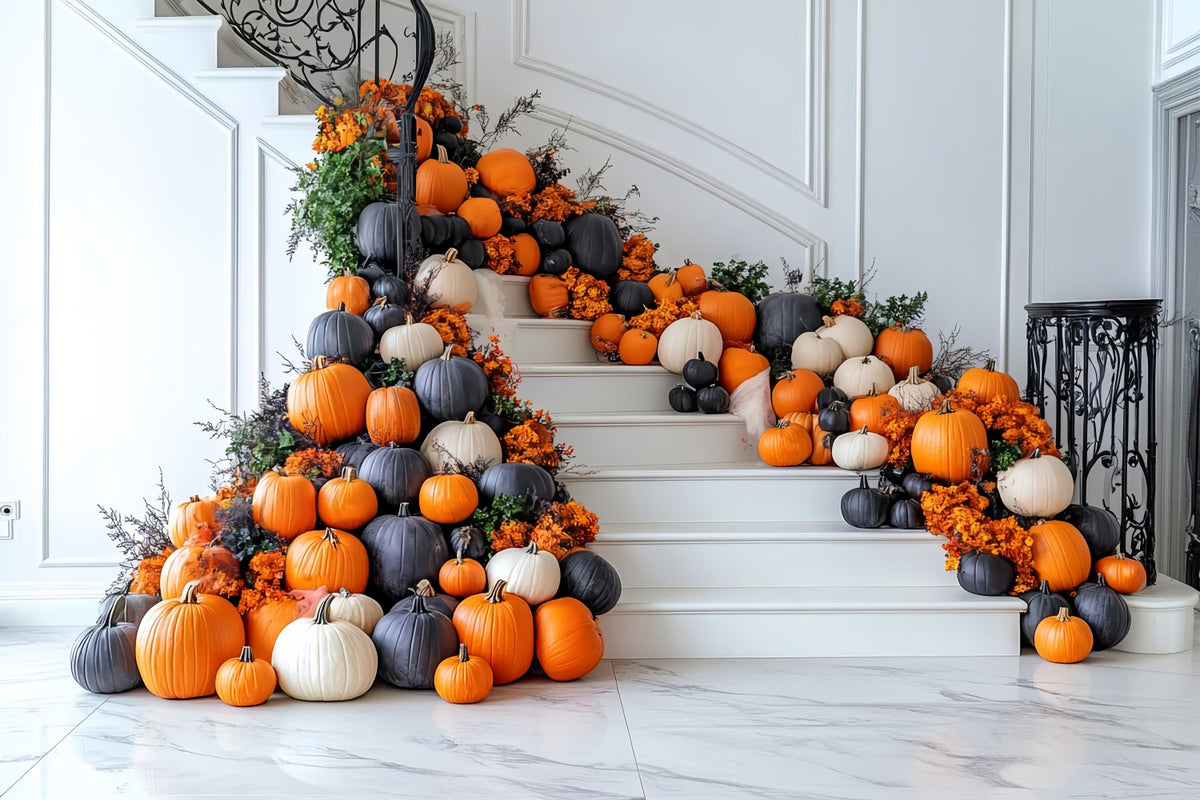 Pumpkin Staircase Halloween Decoration Backdrop BRP8-349