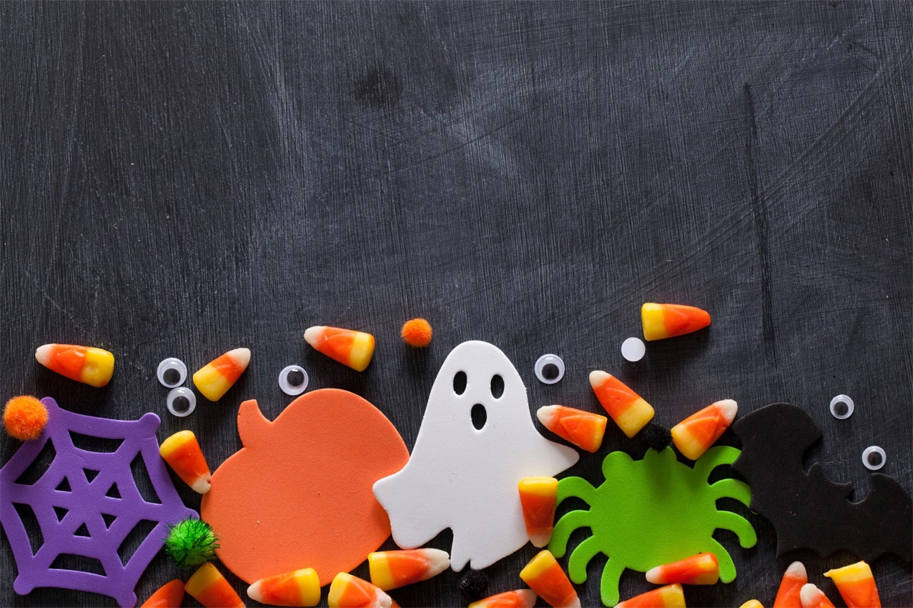 Cute Halloween Candy Corn Chalkboard Backdrop BRP8-350