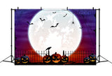 Full Moon and Jack-O'-Lantern Halloween Backdrop BRP8-351