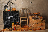 Autumn Leaves and Candles Halloween Backdrop BRP8-353