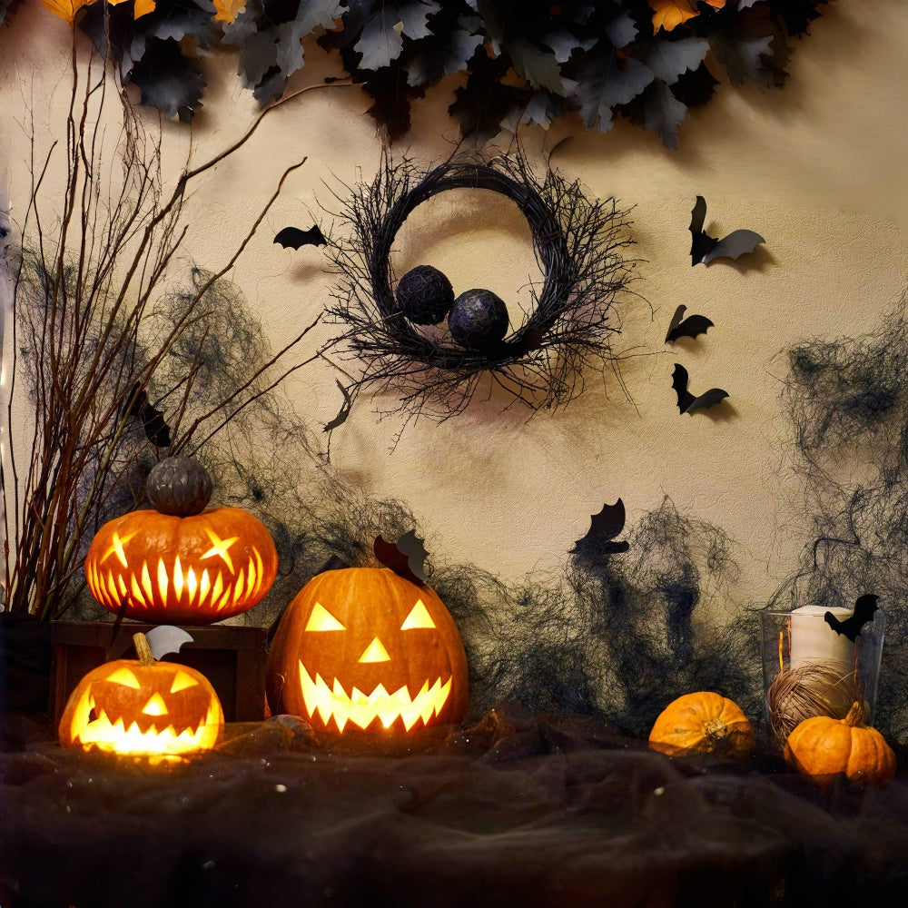 Dark Branches and Jack-O'-Lantern Glow Backdrop BRP8-355