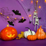 Purple Halloween Pumpkins and Skeletons Backdrop BRP8-358