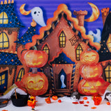 Cartoon Spooky Town and Ghost Friends Backdrop BRP8-360