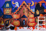 Cartoon Spooky Town and Ghost Friends Backdrop BRP8-360