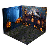 Jack-O'-Lanterns Forest Circus Lights Halloween Backdrop Room Set BRP8-363