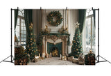 Christmas Warm Hearth Celebration Backdrop BRP8-37