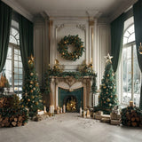 Christmas Warm Hearth Celebration Backdrop BRP8-37