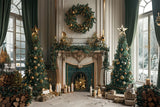 Christmas Warm Hearth Celebration Backdrop BRP8-37