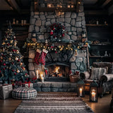 Christmas Wreath and Candlelit Backdrop BRP8-38