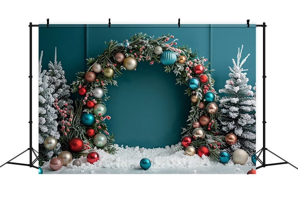 Sparkling Christmas Ornament Arch Backdrop BRP8-4