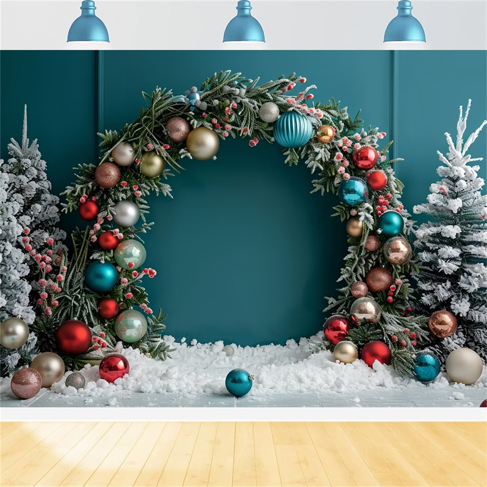 Sparkling Christmas Ornament Arch Backdrop BRP8-4