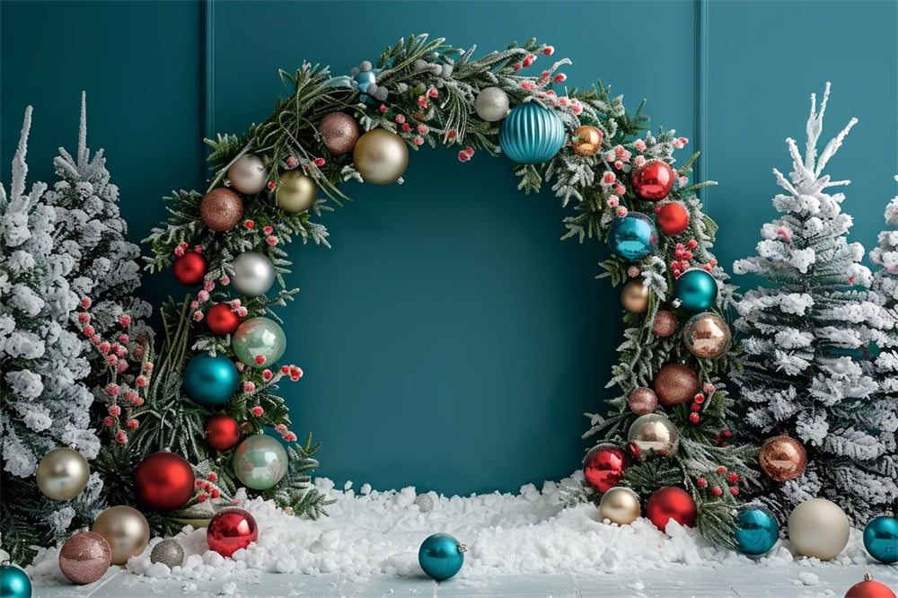 Sparkling Christmas Ornament Arch Backdrop BRP8-4