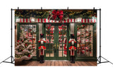 Christmas Storefront with Nutcrackers Backdrop BRP8-40