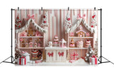 Christmas Pink Gingerbread Display Backdrop BRP8-43