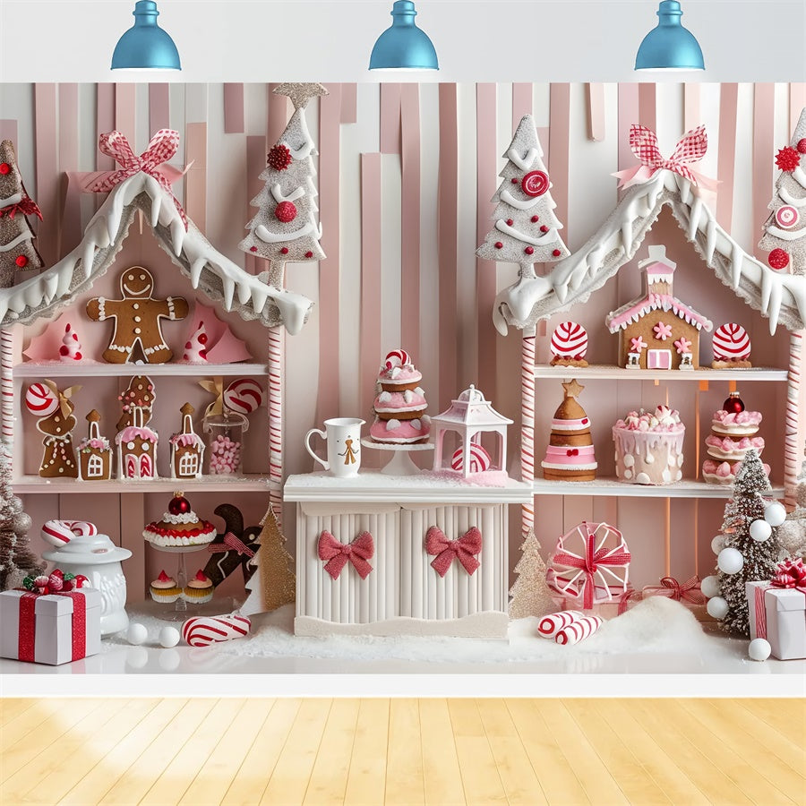 Christmas Pink Gingerbread Display Backdrop BRP8-43