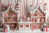 Christmas Pink Gingerbread Display Backdrop BRP8-43