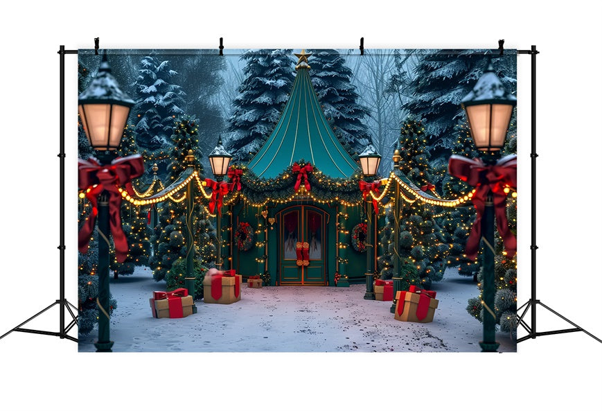 Christmas Snowy Tent in Woods Backdrop BRP8-45