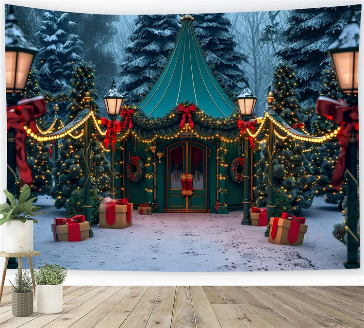 Christmas Snowy Tent in Woods Backdrop BRP8-45