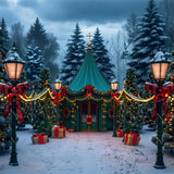 Christmas Snowy Tent in Woods Backdrop BRP8-45