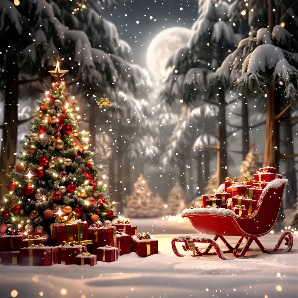 Christmas Sleigh in Winter Wonderland Backdrop BRP8-49