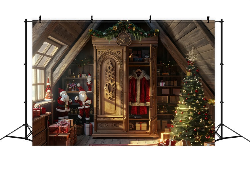 Christmas Tree and Santa’s Wardrobe Backdrop BRP8-55