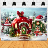 Christmas Elf House in Snow Backdrop BRP8-56