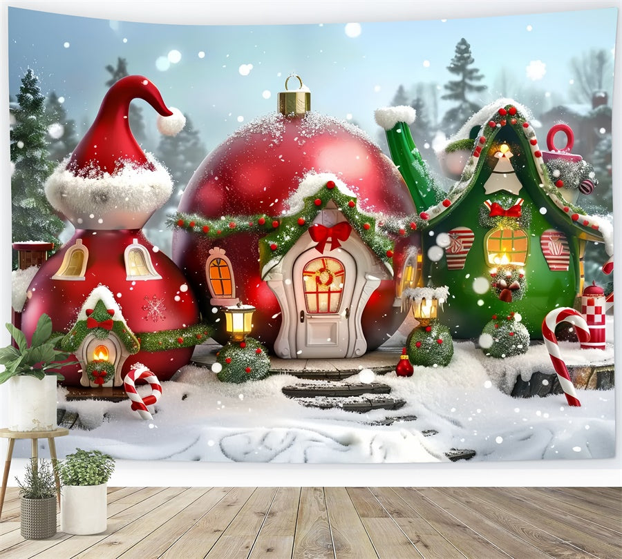 Santa’s Teapot Village Christmas Backdrop BRP8-57