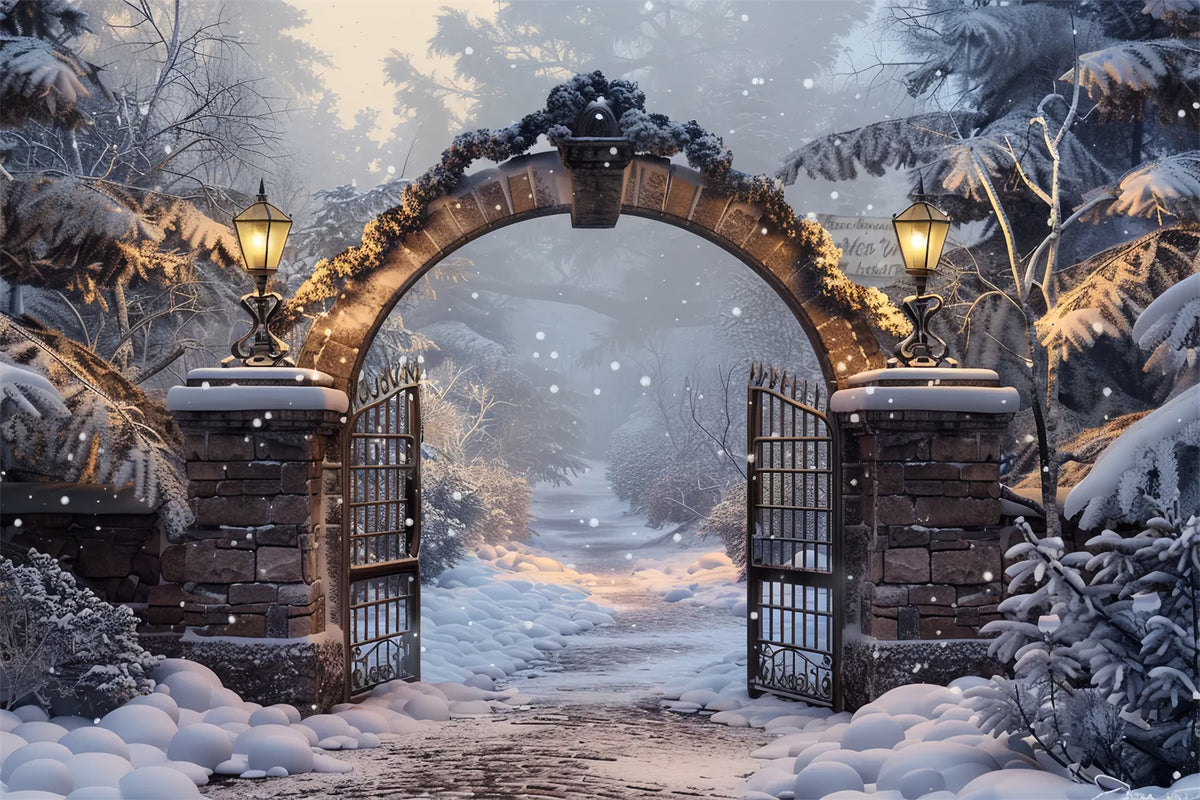 Christmas Winter Forest Gateway Backdrop BRP8-60